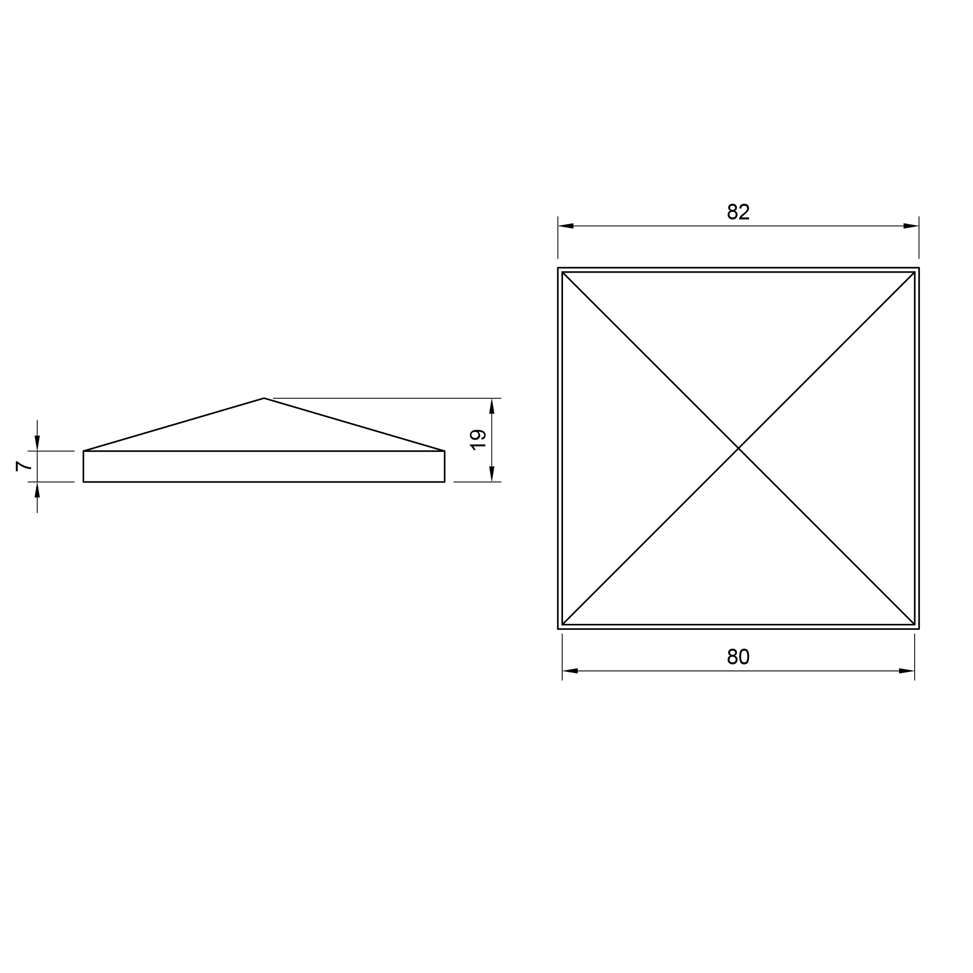 Edelstahl Pfostenkappe - 80 x 80 mm