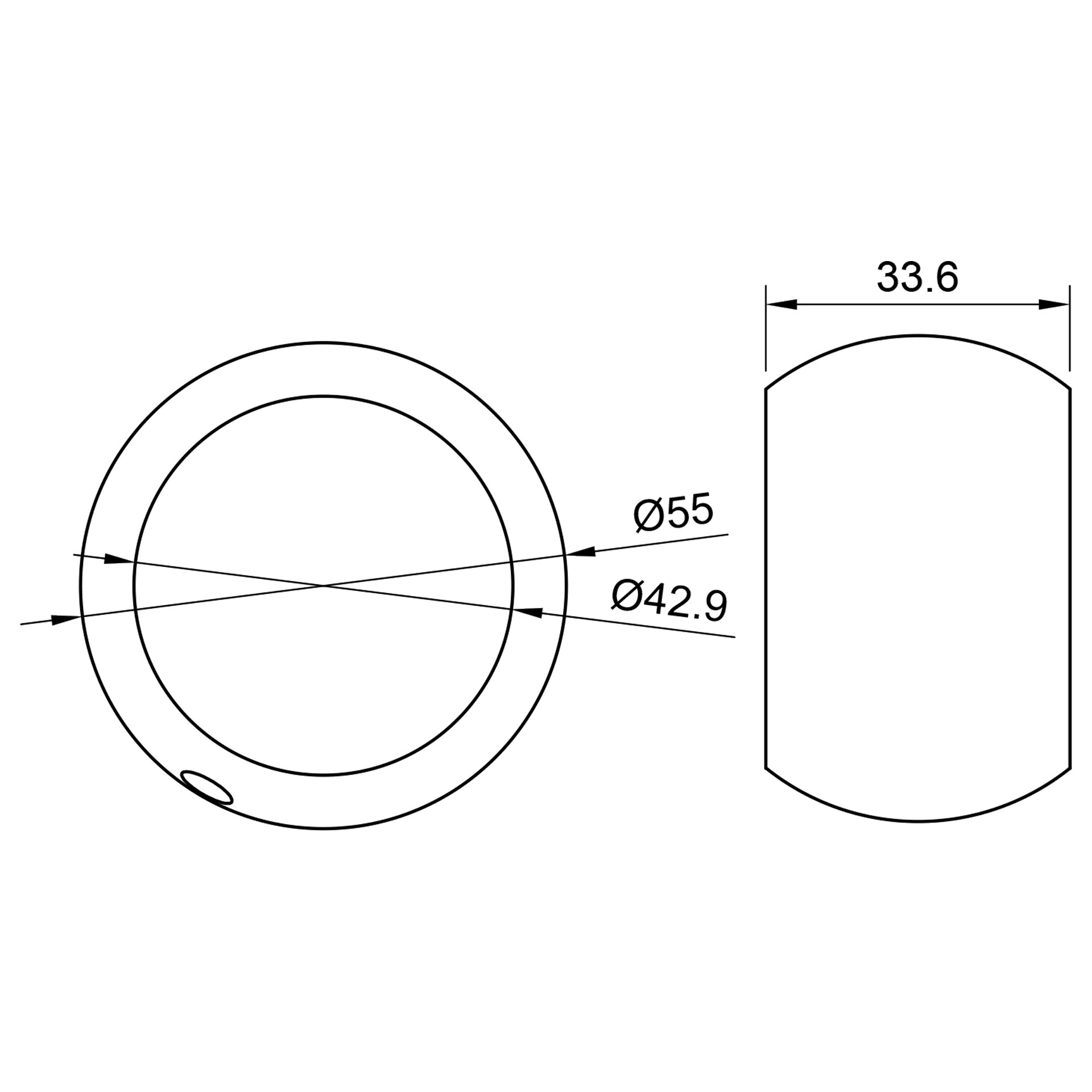 Edelstahl Handlaufverbinder - 42,4 mm