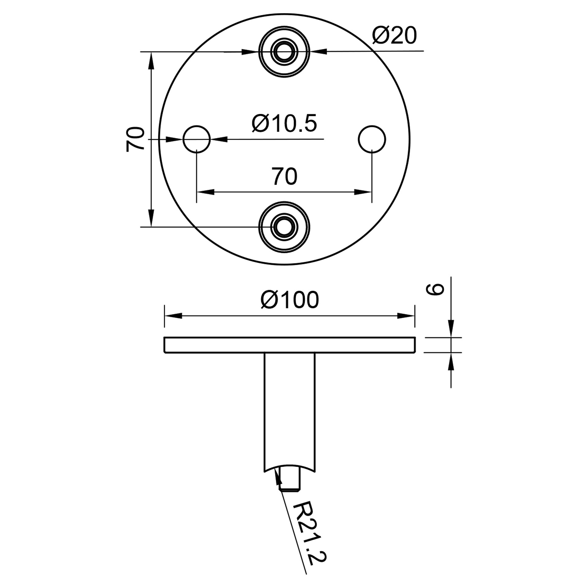 Edelstahl Wandankerset - für Rohr 42,4 mm