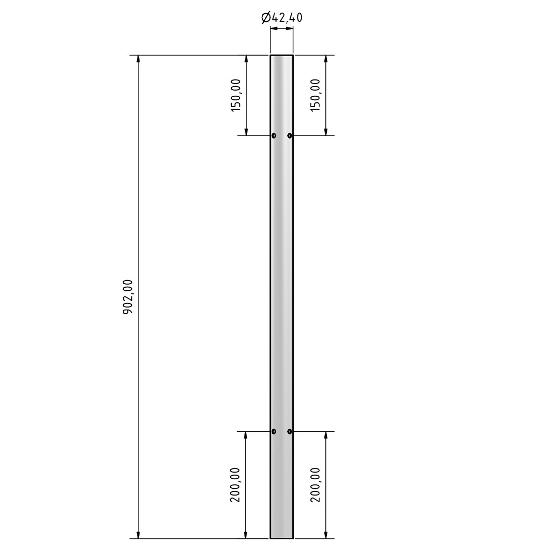 Edelstahl Konstruktionsrohr - 42,4 x 2 mm (Eckrohr)