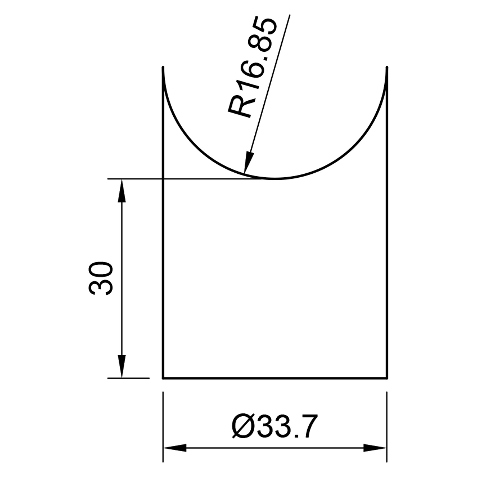 Edelstahl Hülse - für Rohr 33,7 mm