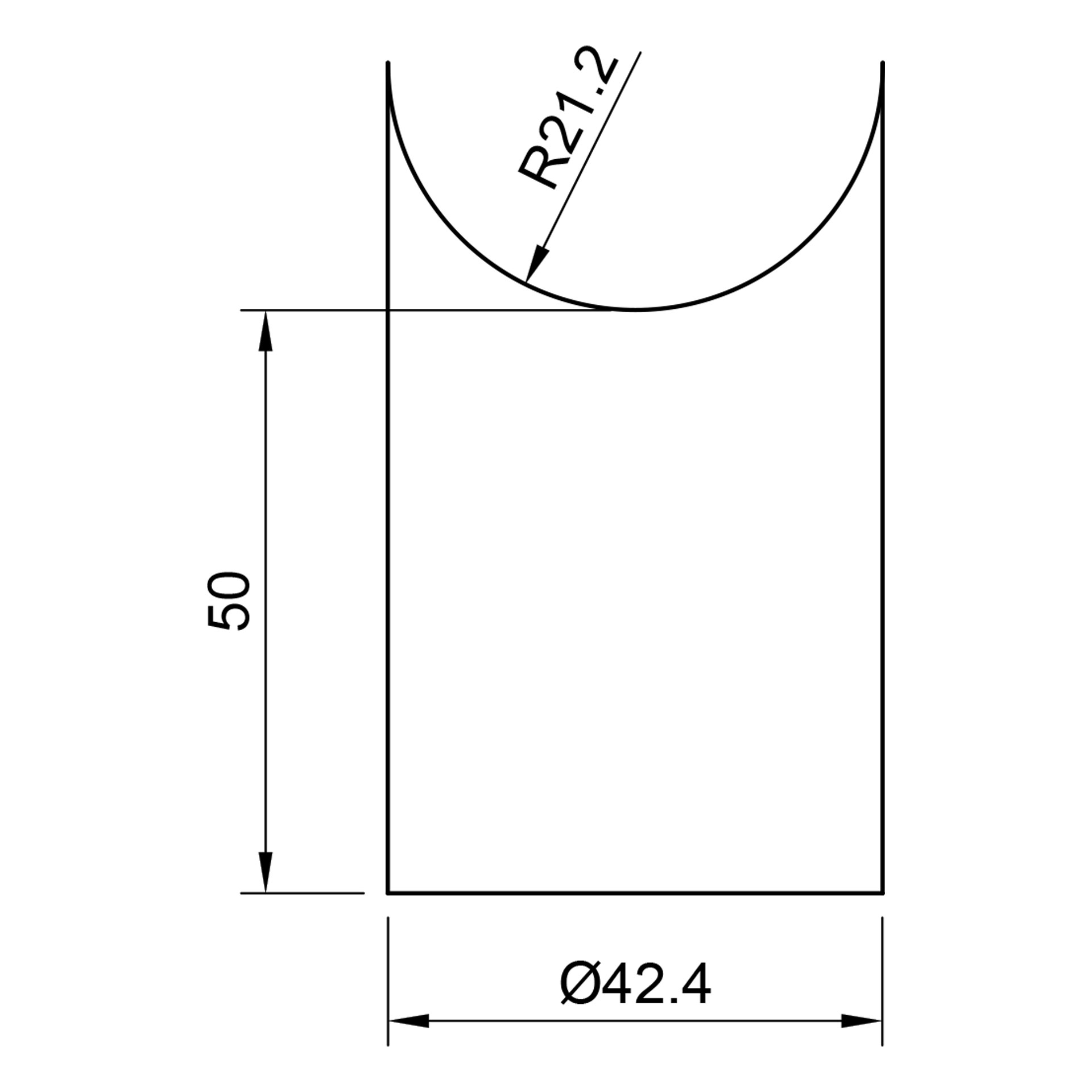 Edelstahl Hülse - für Rohr 42,4 mm