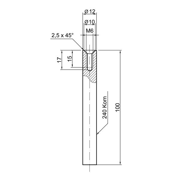 Edelstahl Handlaufträgerstütze 100 mm