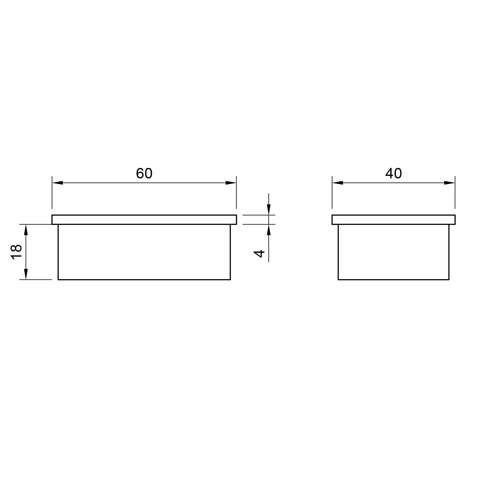 Edelstahl Abschlussstopfen flach - 40 x 60 mm