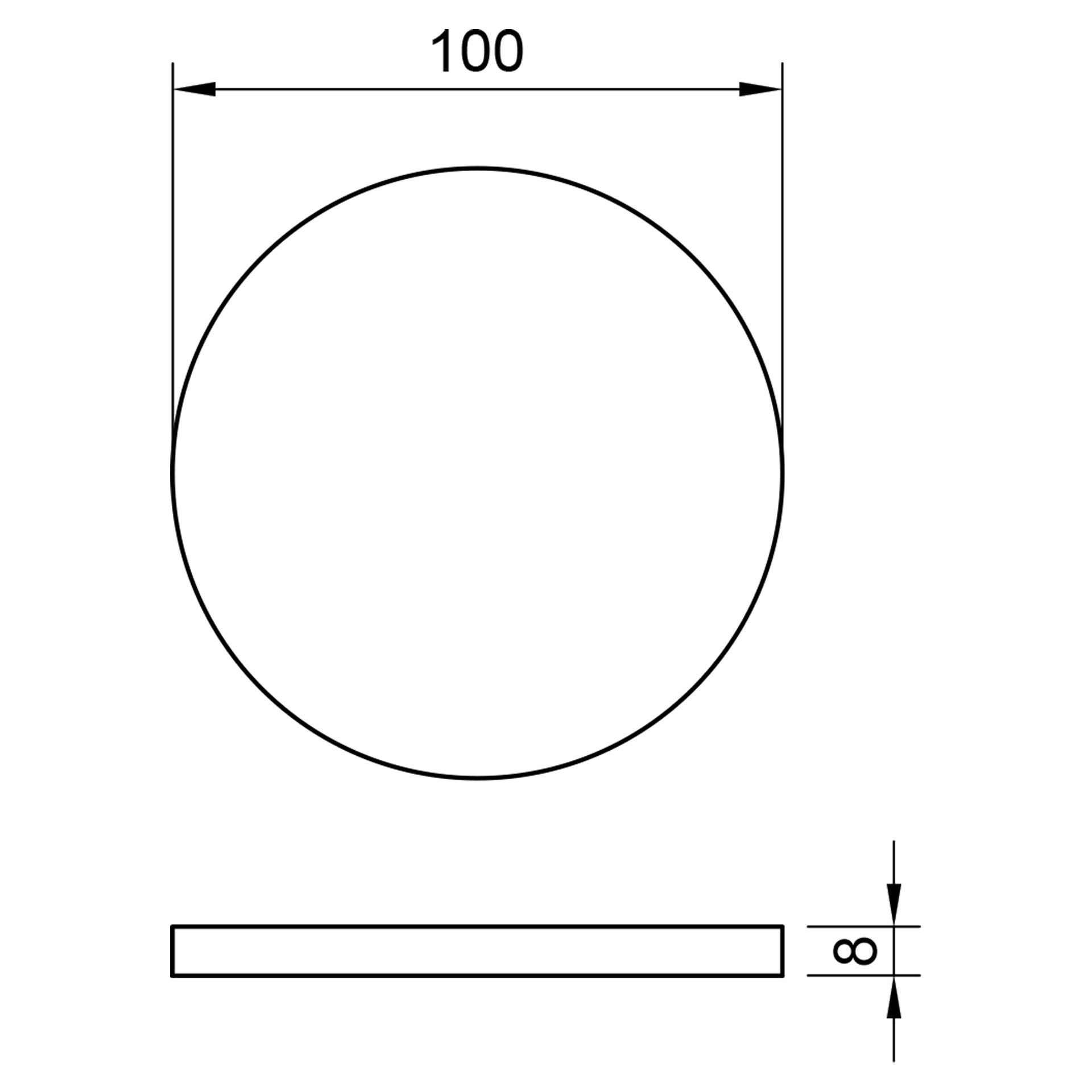 Stahl Ronde - Ø 100 x 8 mm