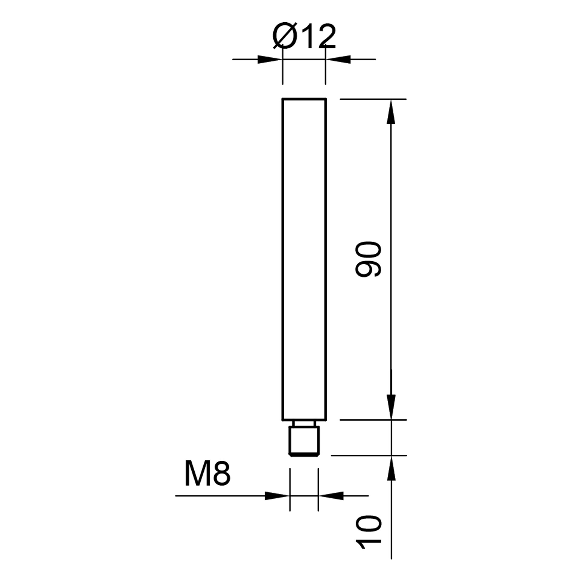 Edelstahl Handlaufträgerstütze 100 mm