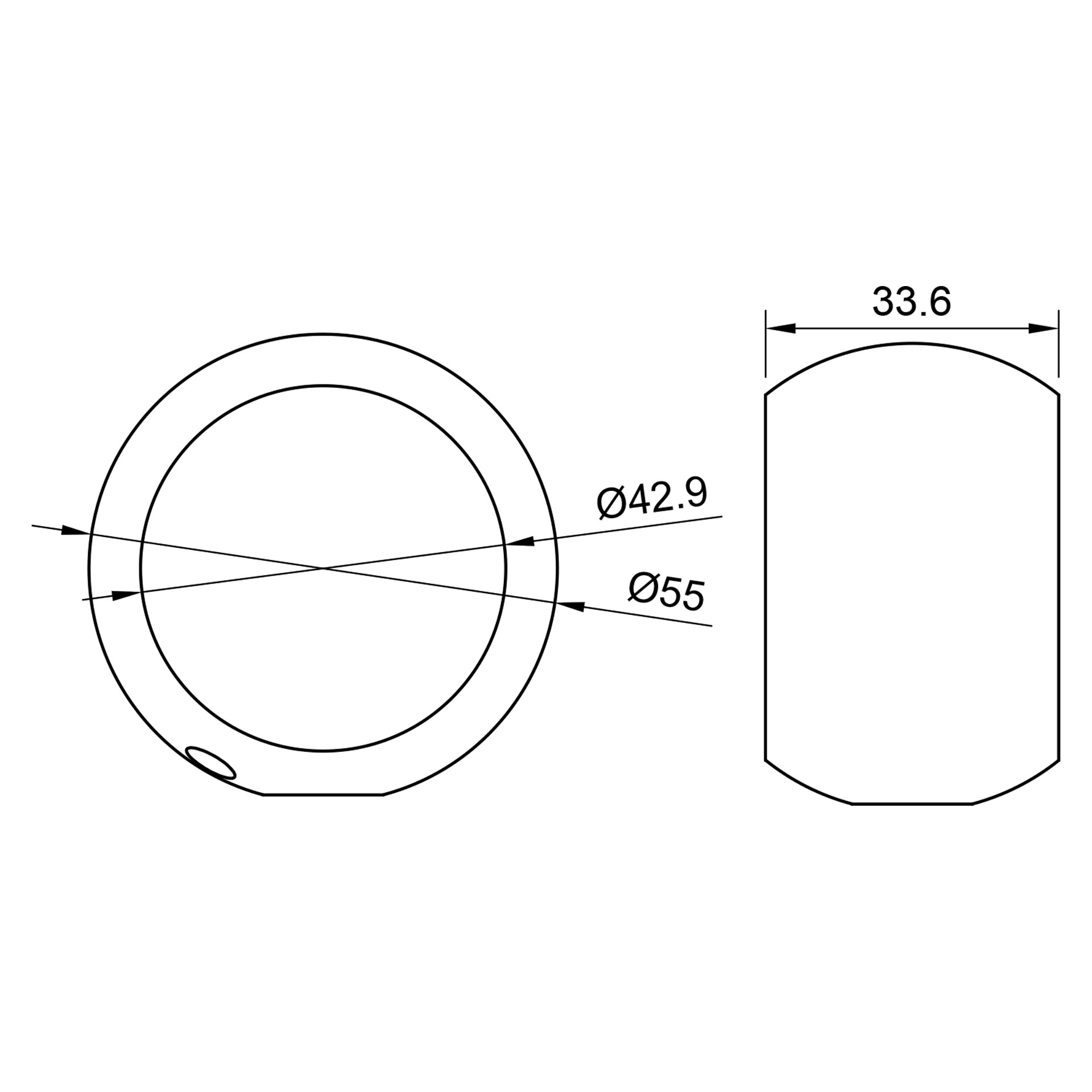 Edelstahl Handlaufhaltering - 42,4 mm