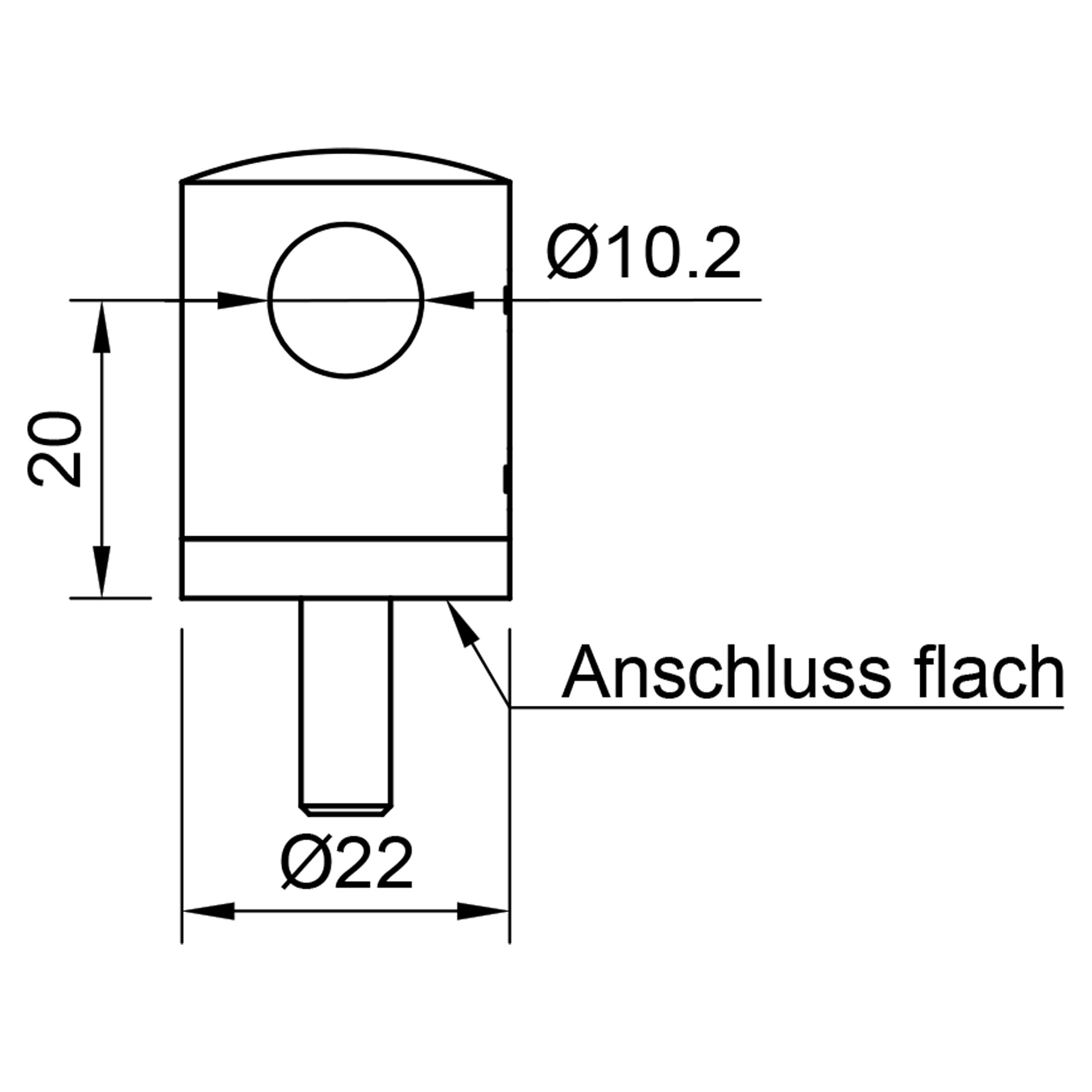 Stabhalter 20mm - Flach