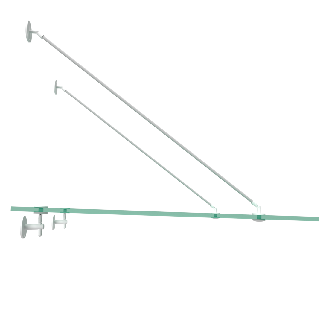 Edelstahl Vordach System - Basisset A für 1 Achse