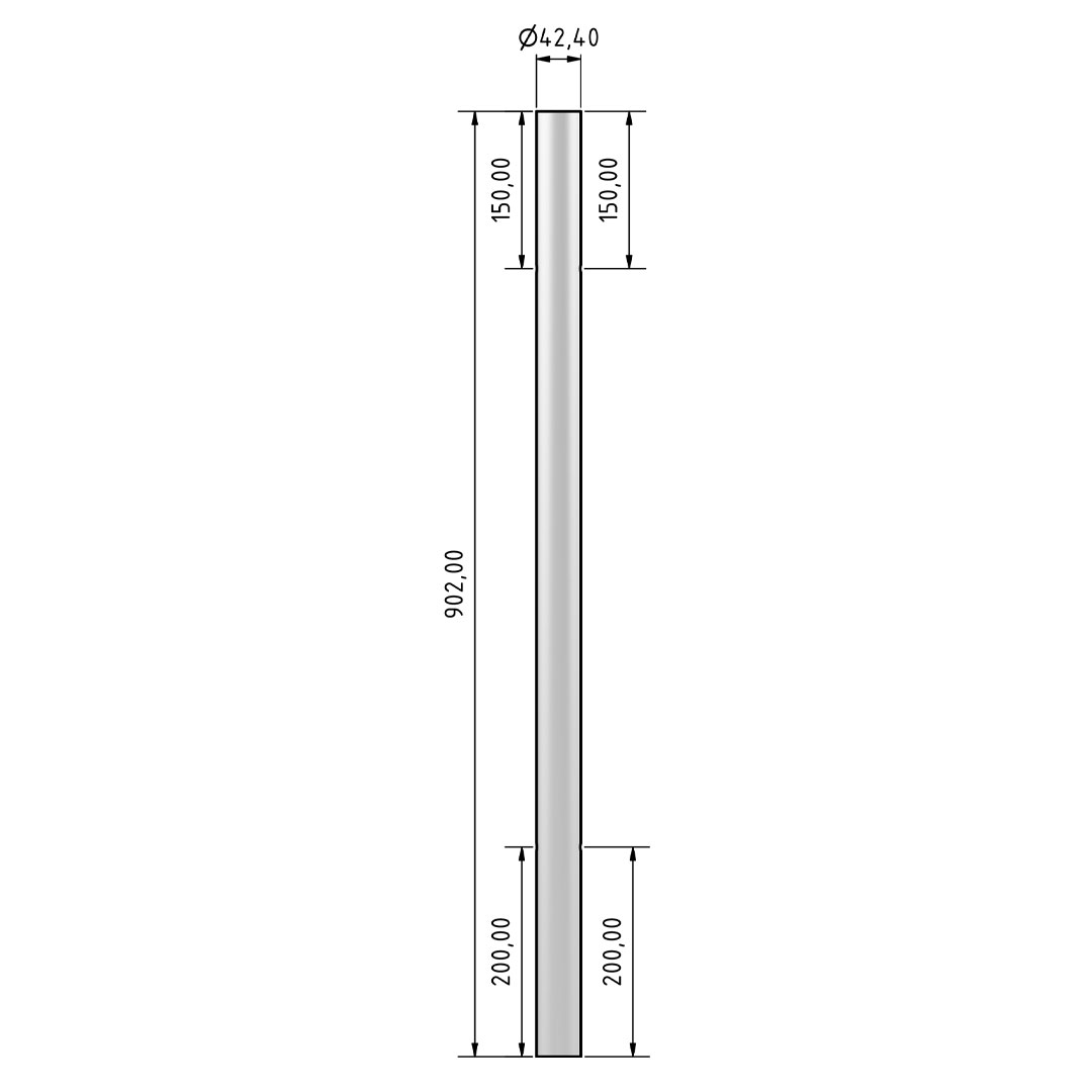 Edelstahl Konstruktionsrohr - 42,4 x 2 mm