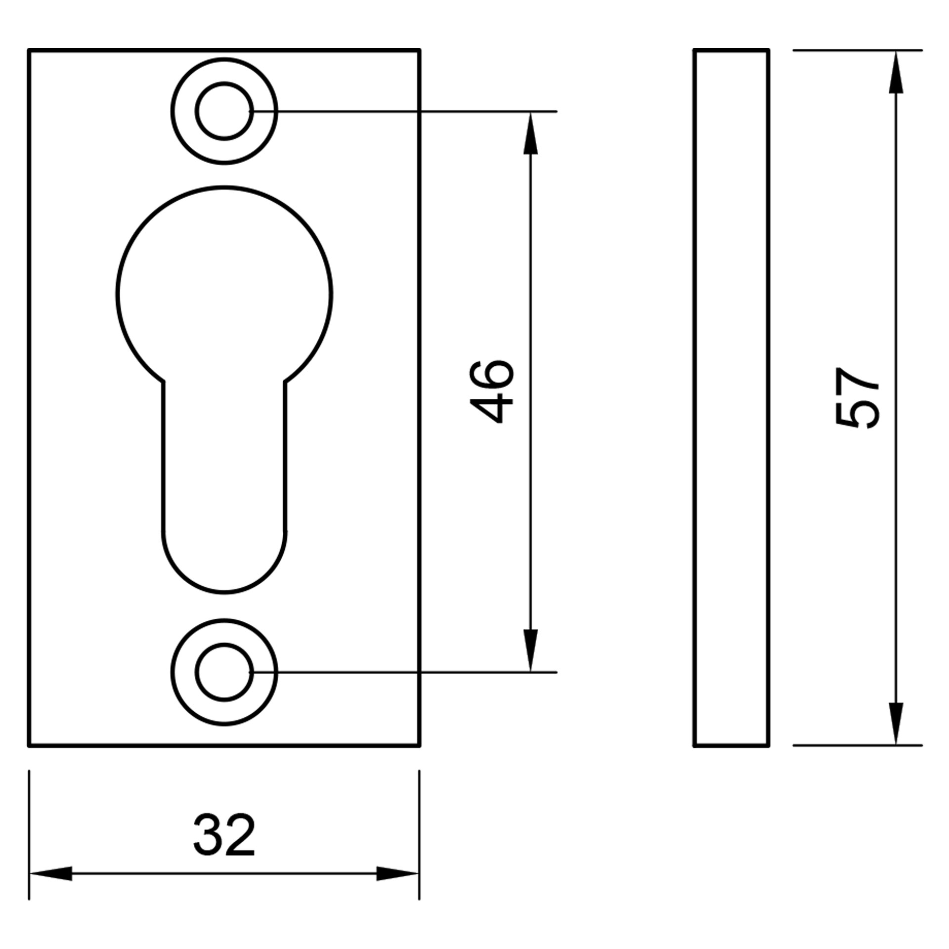 Edelstahl Profilzylinderrosette - eckig